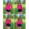 imageZeagoo Womens Blouses Dressy Casual V Neck Top Swiss Dot Balloon Long Sleeve ShirtsRose