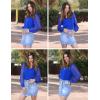 imageZeagoo Womens Blouses Dressy Casual V Neck Top Swiss Dot Balloon Long Sleeve ShirtsRoyal Blue