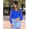 imageZeagoo Womens Blouses Dressy Casual V Neck Top Swiss Dot Balloon Long Sleeve ShirtsRoyal Blue