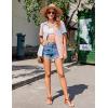 imageZeagoo Womens Button Down Shirts Color Block Short Sleeve Cotton Linen Summer Causal Blouses TopsPat2