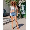imageZeagoo Womens Button Down Shirts Color Block Short Sleeve Cotton Linen Summer Causal Blouses TopsPat3