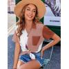 imageZeagoo Womens Button Down Shirts Color Block Short Sleeve Cotton Linen Summer Causal Blouses TopsPat5