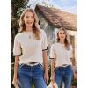 imageZeagoo Womens Knit Short Sleeve Tops Summer Pullover Blouse Basic Casual ShirtApricot