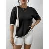 imageZeagoo Womens Knit Short Sleeve Tops Summer Pullover Blouse Basic Casual ShirtBlack