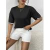 imageZeagoo Womens Knit Short Sleeve Tops Summer Pullover Blouse Basic Casual ShirtBlack
