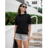 imageZeagoo Womens Knit Short Sleeve Tops Summer Pullover Blouse Basic Casual ShirtBlack