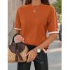 imageZeagoo Womens Knit Short Sleeve Tops Summer Pullover Blouse Basic Casual ShirtCaramel