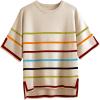 imageZeagoo Womens Knit Short Sleeve Tops Summer Pullover Blouse Basic Casual ShirtColorful Stripes
