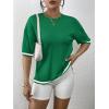 imageZeagoo Womens Knit Short Sleeve Tops Summer Pullover Blouse Basic Casual ShirtGreen