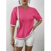 imageZeagoo Womens Knit Short Sleeve Tops Summer Pullover Blouse Basic Casual ShirtHot Pink