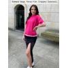 imageZeagoo Womens Knit Short Sleeve Tops Summer Pullover Blouse Basic Casual ShirtHot Pink