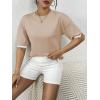 imageZeagoo Womens Knit Short Sleeve Tops Summer Pullover Blouse Basic Casual ShirtKhaki