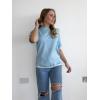 imageZeagoo Womens Knit Short Sleeve Tops Summer Pullover Blouse Basic Casual ShirtLight Blue