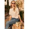 imageZeagoo Womens Knit Short Sleeve Tops Summer Pullover Blouse Basic Casual ShirtLight Khaki