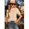 imageZeagoo Womens Knit Short Sleeve Tops Summer Pullover Blouse Basic Casual ShirtLight Khaki
