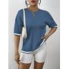 imageZeagoo Womens Knit Short Sleeve Tops Summer Pullover Blouse Basic Casual ShirtNavy Blue
