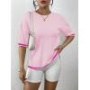 imageZeagoo Womens Knit Short Sleeve Tops Summer Pullover Blouse Basic Casual ShirtPink