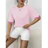 imageZeagoo Womens Knit Short Sleeve Tops Summer Pullover Blouse Basic Casual ShirtPink