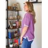 imageZeagoo Womens Knit Short Sleeve Tops Summer Pullover Blouse Basic Casual ShirtPurple