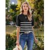 imageZeagoo Womens Knit Short Sleeve Tops Summer Pullover Blouse Basic Casual ShirtStripe Black