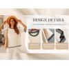 imageZeagoo Womens Knit Short Sleeve Tops Summer Pullover Blouse Basic Casual ShirtStripe Pink Green1