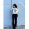imageZeagoo Womens Knit Short Sleeve Tops Summer Pullover Blouse Basic Casual ShirtStripe01