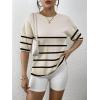 imageZeagoo Womens Knit Short Sleeve Tops Summer Pullover Blouse Basic Casual ShirtStripe02
