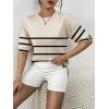 imageZeagoo Womens Knit Short Sleeve Tops Summer Pullover Blouse Basic Casual ShirtStripe02