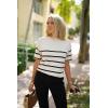 imageZeagoo Womens Knit Short Sleeve Tops Summer Pullover Blouse Basic Casual ShirtStripe02