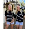 imageZeagoo Womens Knit Short Sleeve Tops Summer Pullover Blouse Basic Casual ShirtStripe03