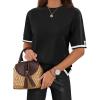 imageZeagoo Womens Knit Short Sleeve Tops Summer Pullover Blouse Basic Casual ShirtBlack