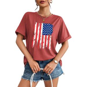 imageZeagoo Women Oversized TShirt Summer Casual Short Sleeve Loose Tee TopsRed1