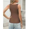 imageZeagoo Womens Ribbed Tank Tops 2024 V Neck Slim Fit Knit Sleeveless Shirts Casual Basic TeeBrown