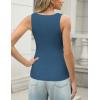 imageZeagoo Womens Ribbed Tank Tops 2024 V Neck Slim Fit Knit Sleeveless Shirts Casual Basic TeeNavy Blue