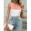 imageZeagoo Womens Ribbed Tank Tops 2024 V Neck Slim Fit Knit Sleeveless Shirts Casual Basic TeePink White Gray Stripe