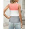 imageZeagoo Womens Ribbed Tank Tops 2024 V Neck Slim Fit Knit Sleeveless Shirts Casual Basic TeePink White Gray Stripe