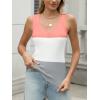 imageZeagoo Womens Ribbed Tank Tops 2024 V Neck Slim Fit Knit Sleeveless Shirts Casual Basic TeePink White Gray Stripe