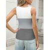 imageZeagoo Womens Ribbed Tank Tops 2024 V Neck Slim Fit Knit Sleeveless Shirts Casual Basic TeeWhite Gray Stripe