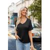 imageZeagoo Womens Summer Tops Short Sleeve Casual Shirts Floral Tee Trendy 2025 Basics V Neck Plain TshirtAblack