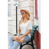 imageZeagoo Womens Summer Tops Short Sleeve Casual Shirts Floral Tee Trendy 2025 Basics V Neck Plain TshirtAwhite