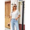 imageZeagoo Womens Summer Tops Short Sleeve Casual Shirts Floral Tee Trendy 2025 Basics V Neck Plain TshirtAwhite