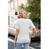 imageZeagoo Womens Summer Tops Short Sleeve Casual Shirts Floral Tee Trendy 2025 Basics V Neck Plain TshirtAwhite