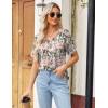 imageZeagoo Womens Summer Tops Short Sleeve Casual Shirts Floral Tee Trendy 2025 Basics V Neck Plain TshirtBf106