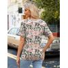 imageZeagoo Womens Summer Tops Short Sleeve Casual Shirts Floral Tee Trendy 2025 Basics V Neck Plain TshirtBf106