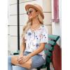 imageZeagoo Womens Summer Tops Short Sleeve Casual Shirts Floral Tee Trendy 2025 Basics V Neck Plain TshirtBf112