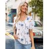 imageZeagoo Womens Summer Tops Short Sleeve Casual Shirts Floral Tee Trendy 2025 Basics V Neck Plain TshirtBf112