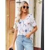 imageZeagoo Womens Summer Tops Short Sleeve Casual Shirts Floral Tee Trendy 2025 Basics V Neck Plain TshirtBf112