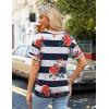 imageZeagoo Womens Summer Tops Short Sleeve Casual Shirts Floral Tee Trendy 2025 Basics V Neck Plain TshirtBf98