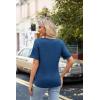 imageZeagoo Womens Summer Tops Short Sleeve Casual Shirts Floral Tee Trendy 2025 Basics V Neck Plain TshirtBlue