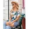 imageZeagoo Womens Summer Tops Short Sleeve Casual Shirts Floral Tee Trendy 2025 Basics V Neck Plain TshirtDh637